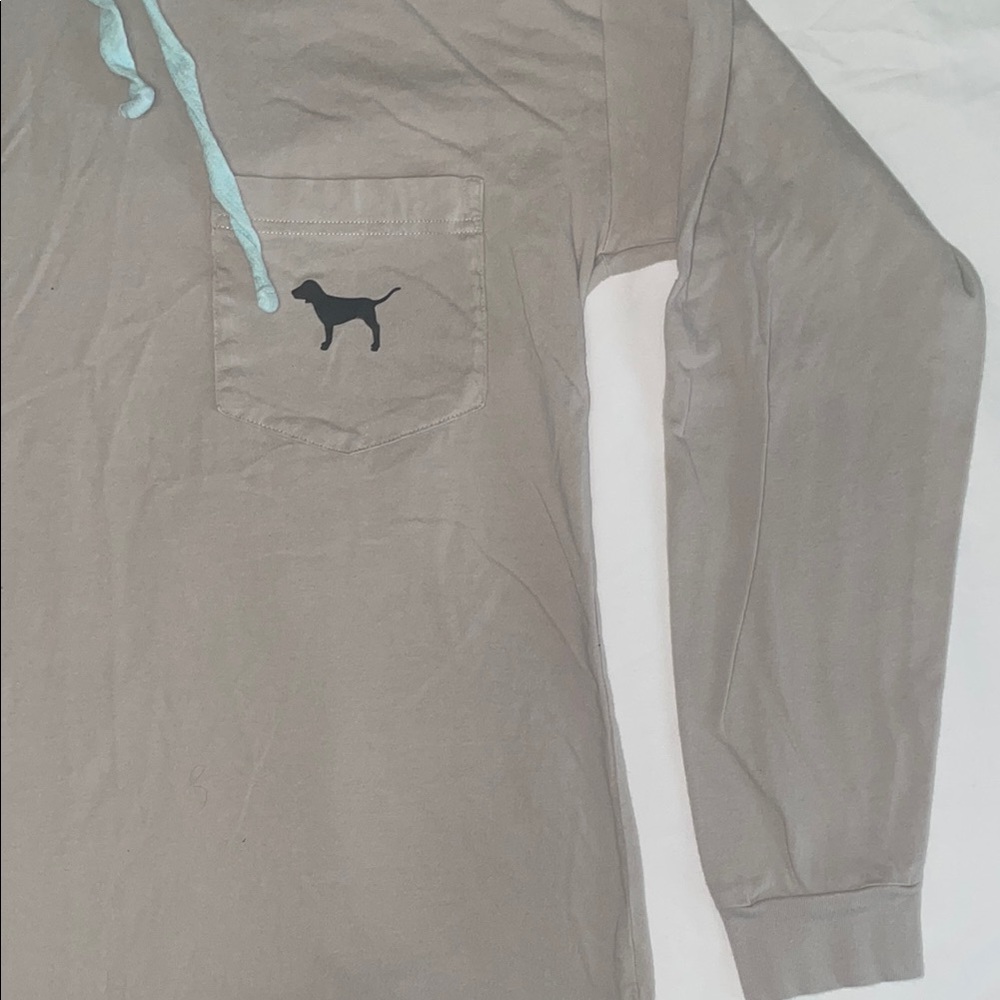 PINK Victoria's Secret Gray Long Sleeve Hoodie Tee - Picture 9 of 10